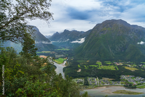 The view from hiking Rampestreken and Nesaksla in Andalsnes in Norway © Chris