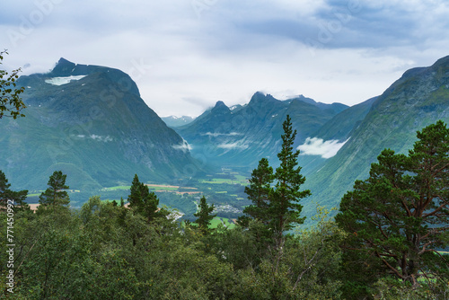 The view from hiking Rampestreken and Nesaksla in Andalsnes photo