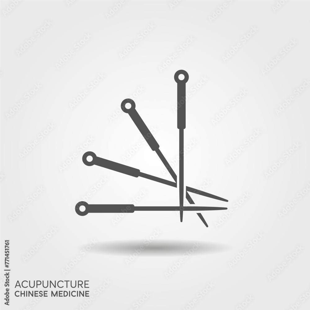Acupuncture icon. Chinese needle alternative medicine and treatment symbol. Acupuncture icon. Chinese needle alternative medicine and treatment symbol.