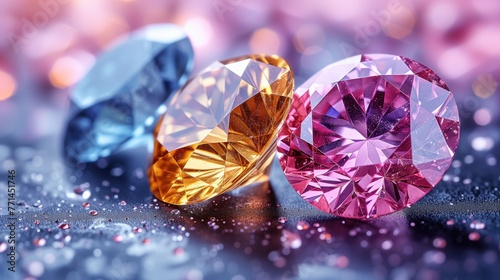 background of colored gemstones shining