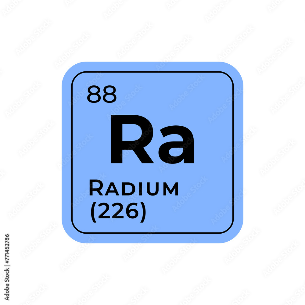 Radium, chemical element of the periodic table graphic design Radium, chemical element of the periodic table graphic design