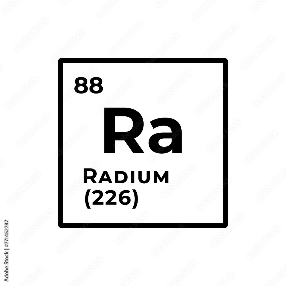 Radium, chemical element of the periodic table graphic design Radium, chemical element of the periodic table graphic design