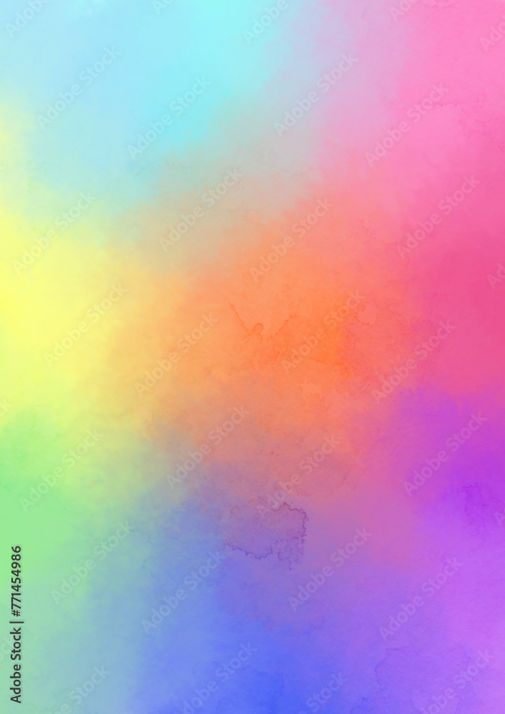 イラスト素材 やわらかい虹色の水彩風背景素材