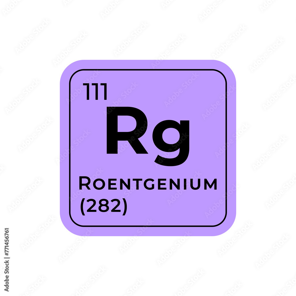 Roentgenium, chemical element of the periodic table graphic design Roentgenium, chemical element of the periodic table graphic design