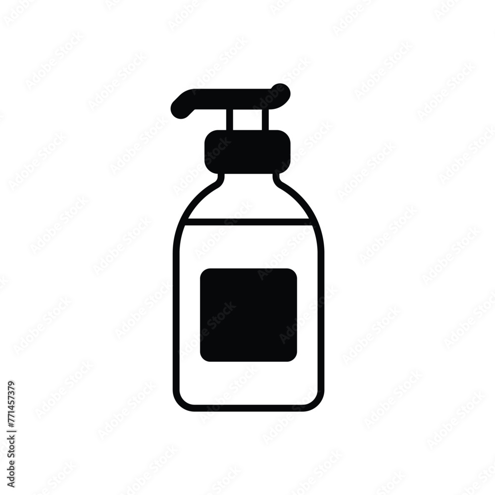 Black Solid Hand Sanitizer vector icon