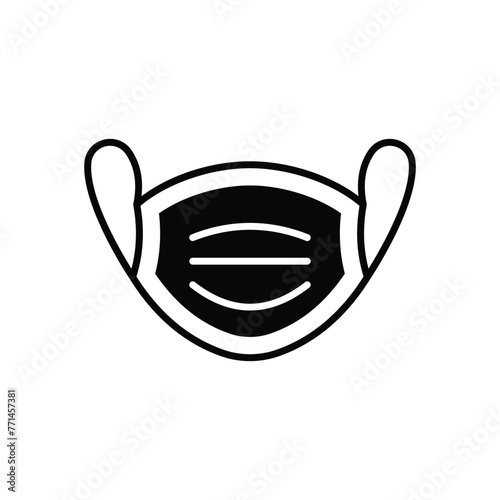 Black Solid Facemask vector icon