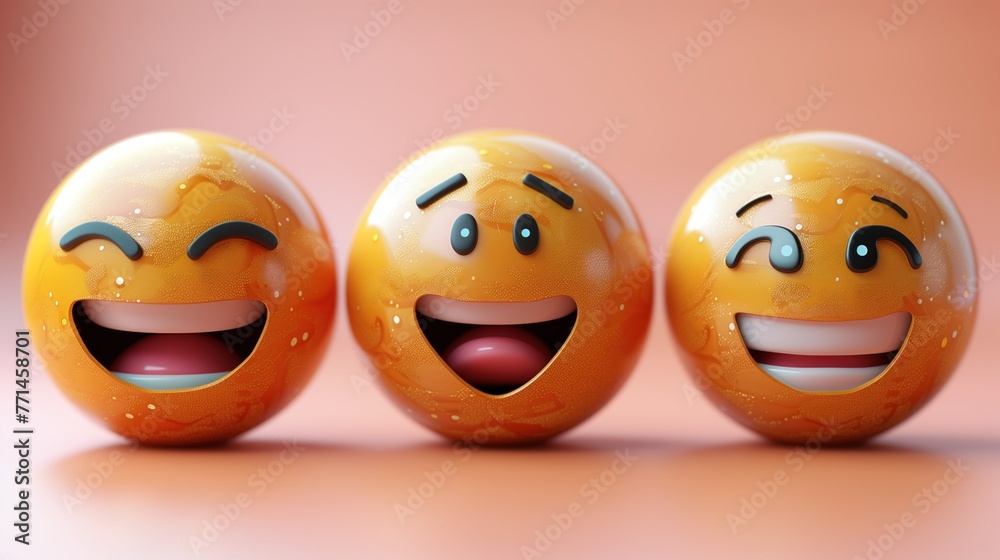 yellow smiley on a pink background 3d yellow smiley on a pink background 3d