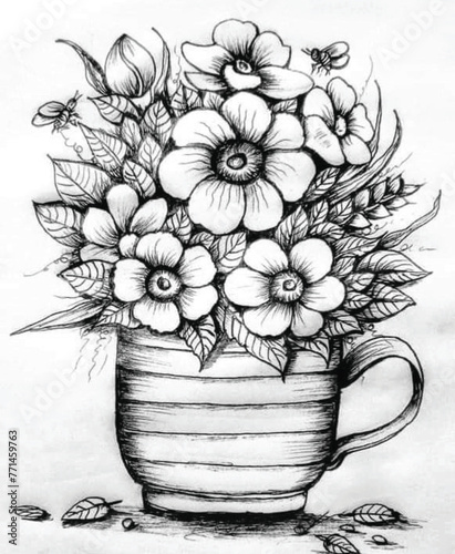 still life with flowers and jug