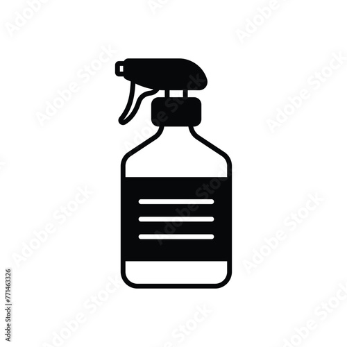 Black Solid Disinfectant Spray vector icon