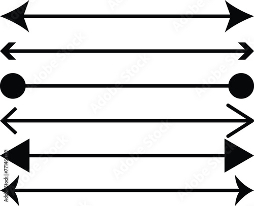 Horizontal dual long straight double ended arrow