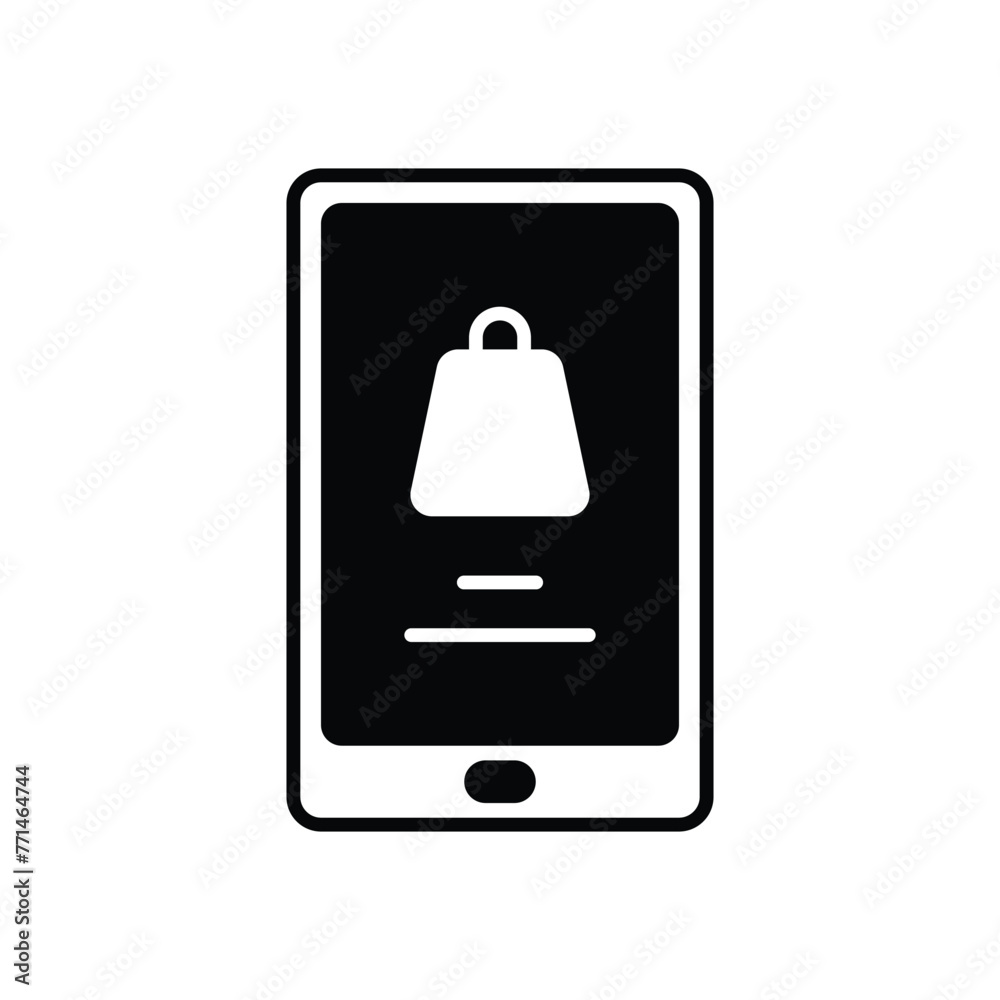 Black Solid Online Shopping vector icon Black Solid Online Shopping vector icon