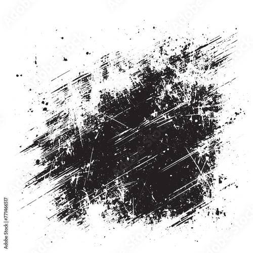 Halftone Grunge Vector Seamless Black and White Texture. Vintage, Dirty, Watercolor, Rough Background, Cracked Ground Texture. Monochrome Print Design Background, Oily. Hand-Painted Dirty Seamless