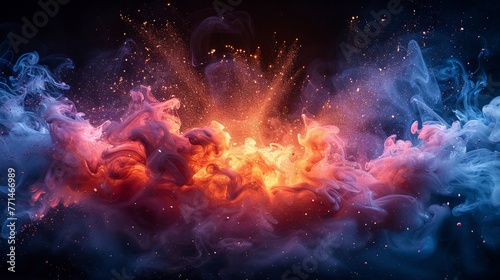 Esplosione di una stella nella galassia photo