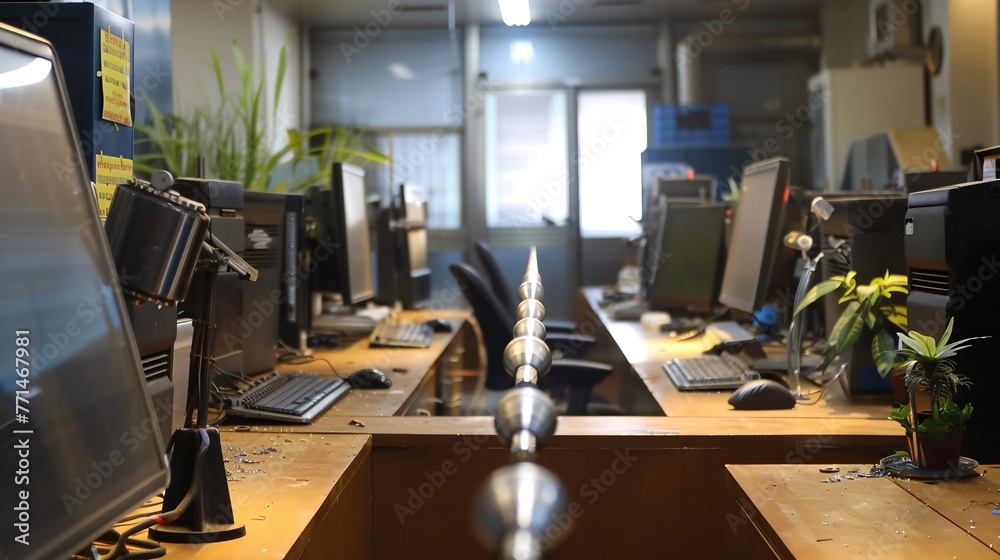 Ufficio predisposto con scrivanie e computer Ufficio predisposto con scrivanie e computer