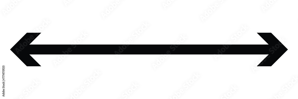 Horizontal long straight arrow signs. Black pointer, direction, position symbol and double arrow icon isolated on white background. Vector .EPS 10 Horizontal long straight arrow signs. Black pointer, direction, position symbol and double arrow icon isolated on white background. Vector .EPS 10