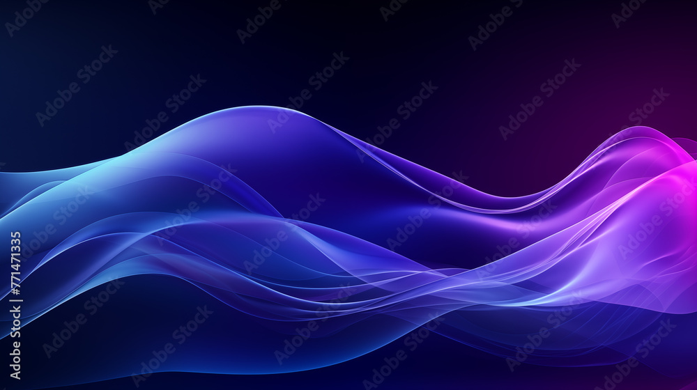 Abstract Wavy Background in Blue and Purple Shades