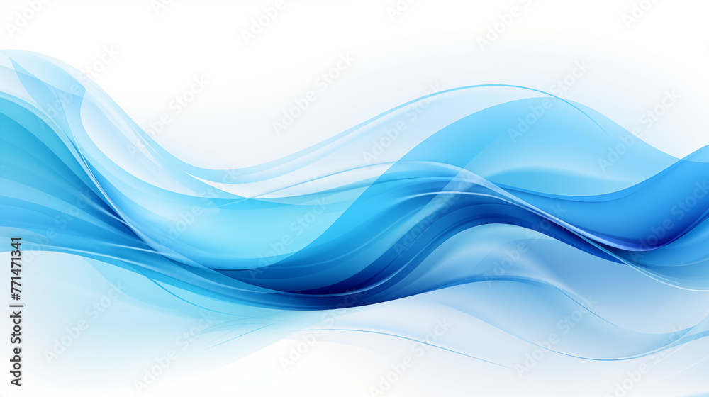 Fototapeta premium Fluid Blue Abstract Design with Dynamic Waves