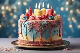 Celebrate joy with our delectable birthday cake. Colorful frosting, vibrant sprinkles, sparkling candles. Perfect for cherished memories!