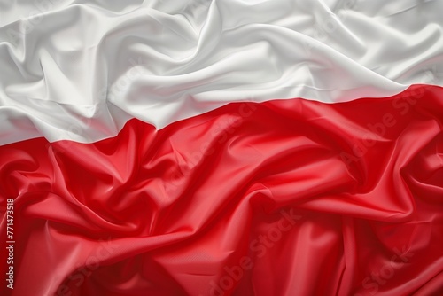 Leżąca flaga Polski.