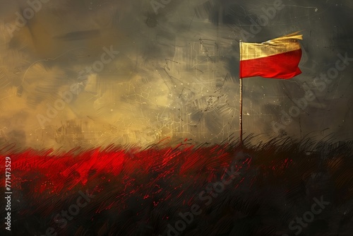 Grafika przedstawiająca flagę Polski. photo