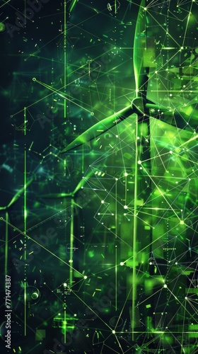 abstract Futuristic green energy background highlighting sustainable innovation and development