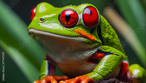 beautiful tropical frog close up wildlife
