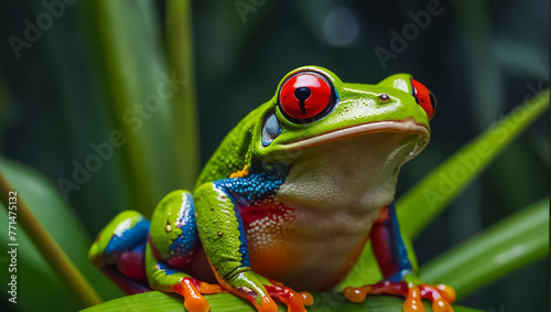 beautiful tropical frog close up environment