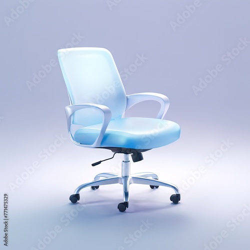 Glossy stylized glass icon of office chair, chair, seat