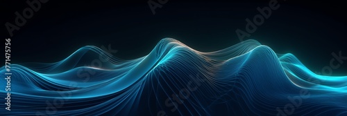 Abstract blue colorful waves background suitable for designs requiring dynamic and vibrant visuals, ideal for digital art, presentations, or advertising © rajagambar99