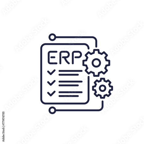 ERP, enterprise resource planning line icon