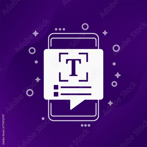 text scan vector icon for web