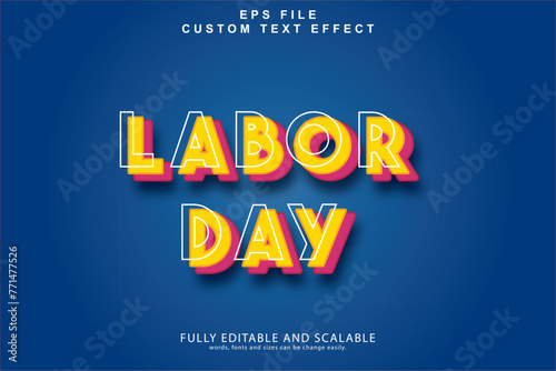 Labor Day 3d editable text effect 