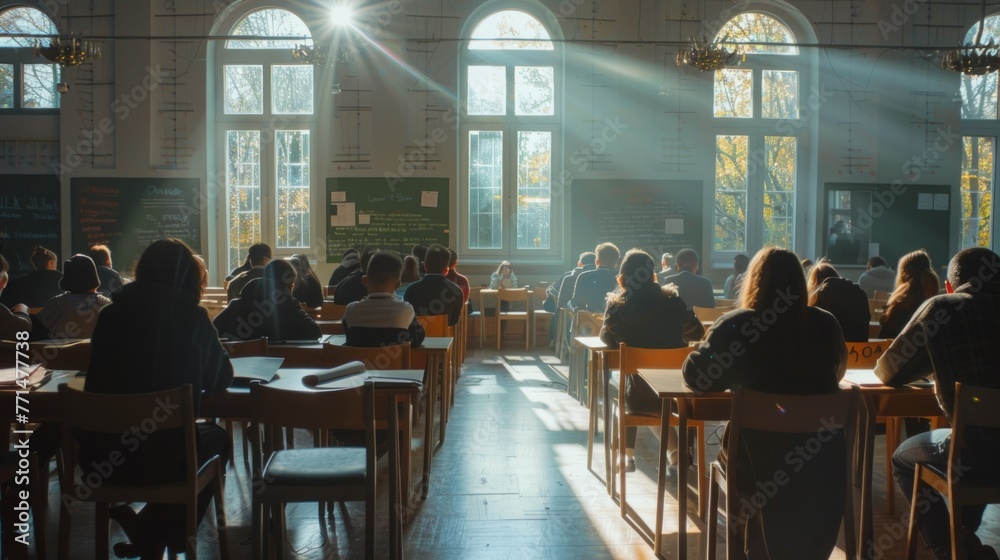 Children in a school class receiving class Children in a school class receiving class