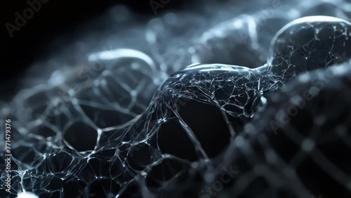 魅惑的で虚空なクモの巣のような半透明の謎の物質　Generative AI photo