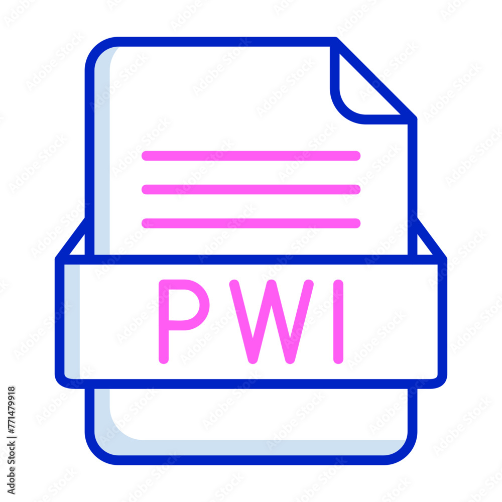 PWI File Format Vector Icon Design