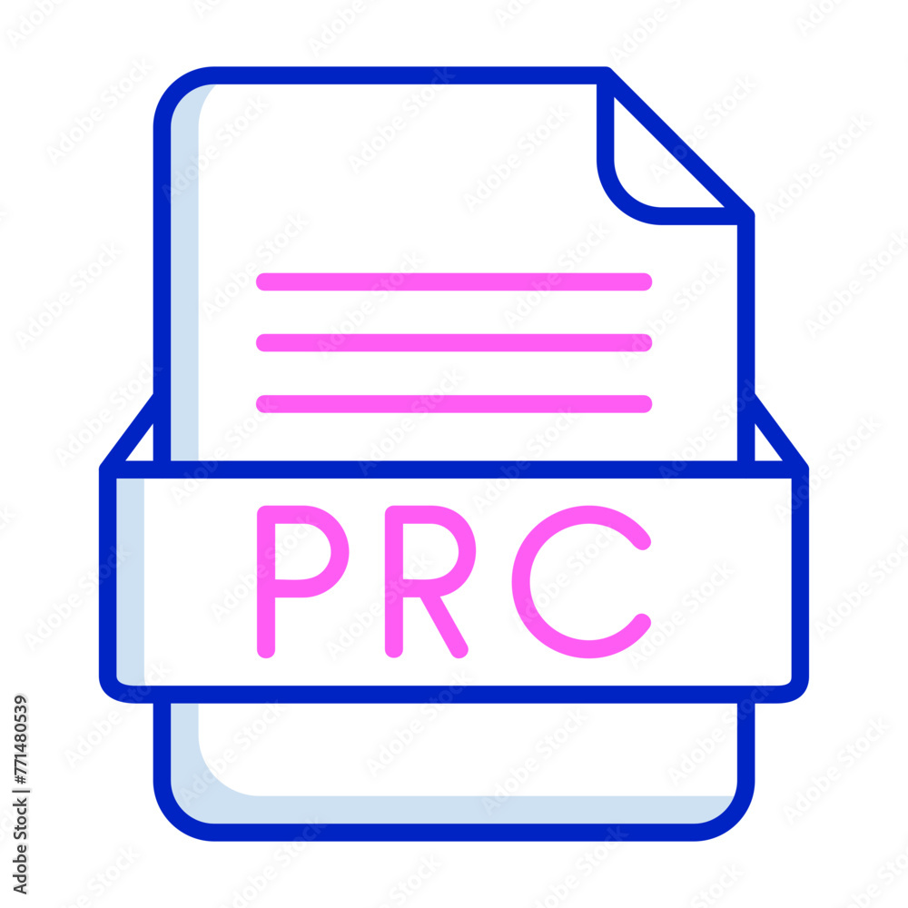PRC File Format Vector Icon Design PRC File Format Vector Icon Design
