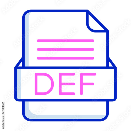 DEF File Format Vector Icon Design