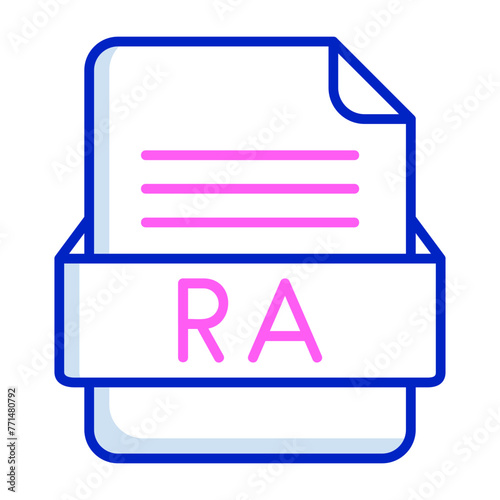 RA File Format Vector Icon Design