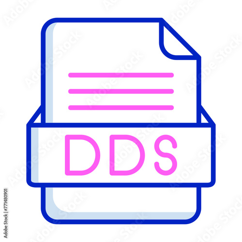 DDS File Format Vector Icon Design
