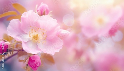 Light pink natural floral background © HORA STUDIO
