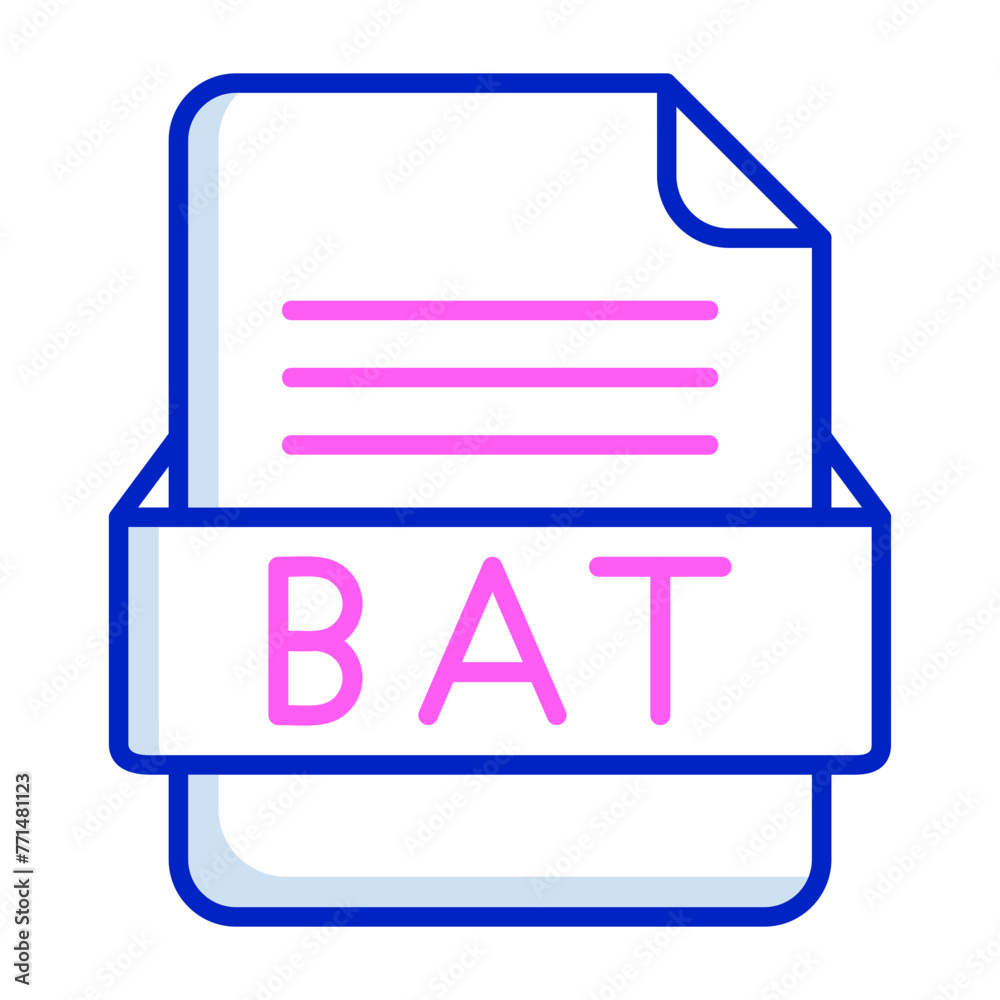 BAT File Format Vector Icon Design BAT File Format Vector Icon Design
