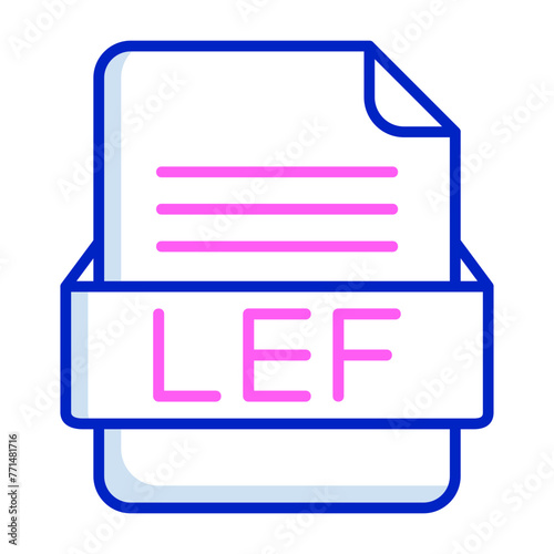 LEF File Format Vector Icon Design