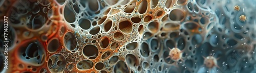 Capture the complexity of cellular structures from a unique side view perspective Highlight the microscopic details and functions with artistic precision photo