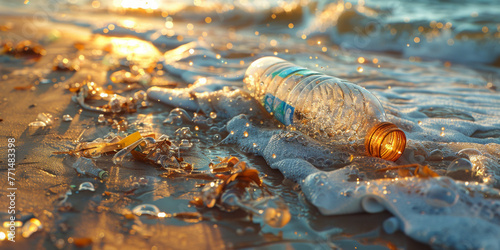 plastic waste in the sea