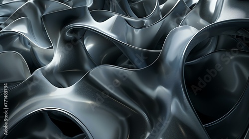 3D rendering of a wavy metal surface with a brushed metal texture. The image is seamless and can be tiled to create a larger surface. photo