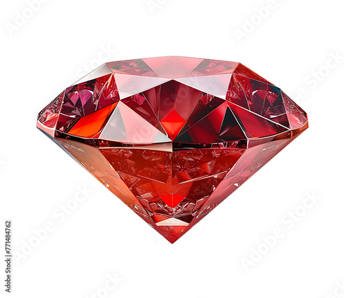 A diamond in red color against a white backdrop.