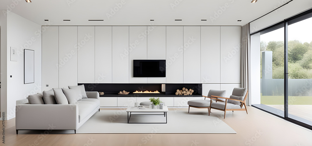 living room interior in beautiful new luxury home with living room modern minimal style living room interior in beautiful new luxury home with living room modern minimal style