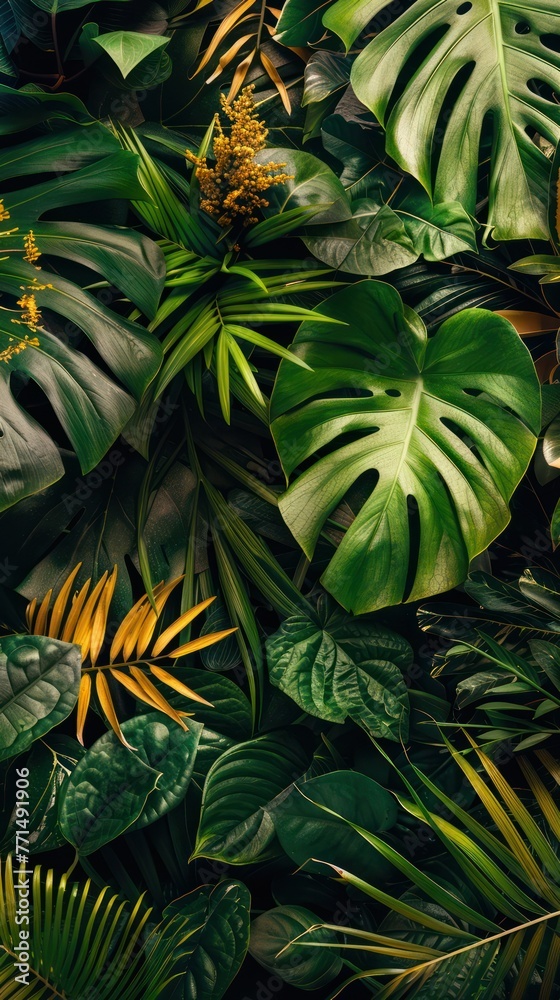 Fototapeta Tropical foliage in a rectangle frame