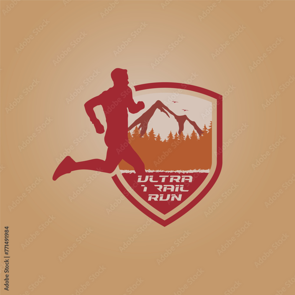 Ultra trail run logo Illustration vector graphic of template Ultra trail run logo Illustration vector graphic of template