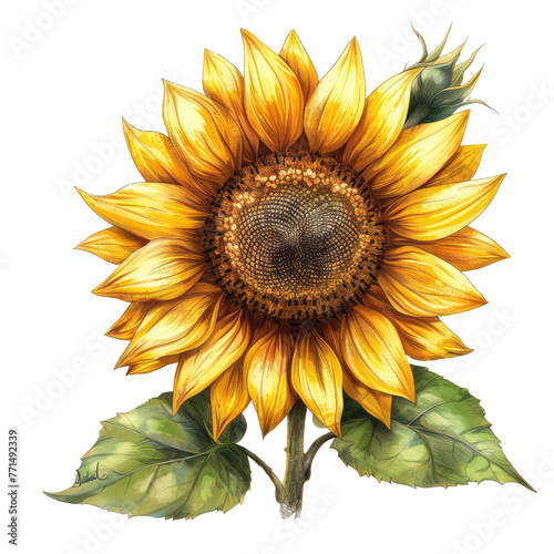 handrawn sunflower sketchlike photo